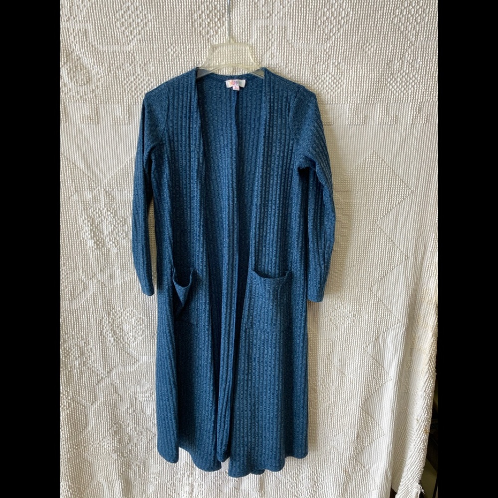 Blue long sweater duster Small. LuLaRoe